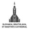 Slovakia, Bratislava, St Martin's Cathedral travel landmark vector illustration