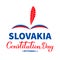 Slovakia Constitution Day lettering. Slovak holiday on September 1. Vector template for typography poster, banner, flyer