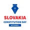 Slovakia Constitution Day typography poster. Slovak holiday on September 1. Vector template for banner, greeting card