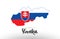 Slovakia country flag inside map contour design icon logo