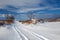 Slovakia - The cross in winter ladscape near Sebechleby village