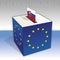 Slovakia, European parliament elections, ballot box and flag