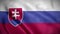 Slovakia flag background realistic waving in the wind 4K video, for Independence Day or Anthem (perfect loop)