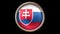 Slovakia flag button isolated on black