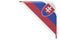 Slovakia flag corner, button. 3D rendering