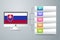 Slovakia Flag with Infographic Design Incorporate with Computer Monitor