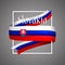 Slovakia flag. Official national colors. Slovakian 3d realistic ribbon. Isolated waving vector glory flag stripe sign. Vector illu