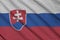 Slovakia flag printed on a polyester nylon sportswear mesh fabri