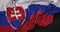 Slovakia Flag Wrinkled On Dark Background 3D Render