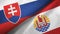 Slovakia and French Polynesia two flags textile cloth, fabric texture