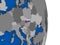 Slovakia on globe with flag