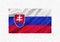 Slovakia hand painted waving national flag.