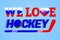 Slovakia ice hockey background. Slovak winter sport vector illustration. We love hockey poster. Heart symbol in a tradition colors