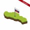 Slovakia Isometric map and flag. Vector Illustration