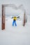 Slovakia, Jasna - January 31, 2022: woman skier on the top of the chopok mountain