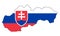 Slovakia map with flag - outline of a state with a national flag, white background