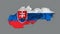 Slovakia Map Slovakia Flag Shaded relief Color Height map on white Background 3d illustration