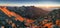 Slovakia mountain sunrise panorama at summer.