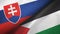Slovakia and Palestine two flags textile cloth, fabric texture