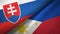 Slovakia and Philippines two flags textile cloth, fabric texture