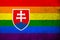 Slovakia Rainbow LGBT pride flag. Grunge background