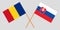 Slovakia and Romania. The Slovakian and Romanian flags. Official colors. Correct proportion. Vector