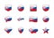 Slovakia - set of shiny flags of different shapes.