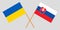 Slovakia and Ukraine. The Slovakian and Ukrainian flags. Official colors. Correct proportion. Vector