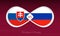 Slovakia vs Russia in Football Competition, Group H. Versus icon on Football background