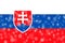 Slovakia winter snowflakes flag