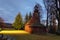 Slovakia - Wooden church in Semetkovce at night