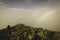 slovakian carpathian mountains in autumn. rare white rainbow - v