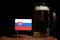 Slovakian flag with beer mug on black