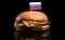 Slovakian flag on top of hamburger on black