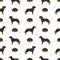 Slovakian hound coat colors, different poses seamless pattern