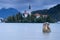 Slovenia bled lake view church castle clouds water roadtrip