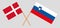 Slovenia and Denmark. The Slovenian and Danish flags. Official colors. Correct proportion. Vector