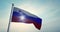 Slovenia flag flying backlit in the sky - Video 3d animation