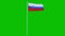 Slovenia Flag Waving on wind on green screen or chroma key background. 4K animation