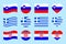 Slovenia, Greece, Croatia flag vector illustration. The Balkans countries official symbols collection. Europe states