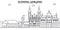 Slovenia, Ljubljana architecture line skyline illustration. Linear vector cityscape with famous landmarks, city sights