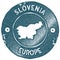 Slovenia map vintage stamp.