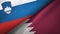 Slovenia and Qatar two flags textile cloth, fabric texture
