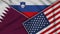 Slovenia United States of America Qatar Flags Together Fabric Texture Illustration