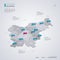 Slovenia vector map with infographic elements, pointer marks