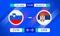 Slovenia vs Serbia Match Design Element. Flags Icons with transparency isolated on blue background. Football Championship