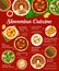 Slovenian cuisine meals menu vector page design