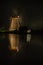 Slow Capture of a Windmill in Motion at Night