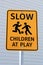 Slow Children at Play Sign in Housing Complex