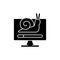 Slow computer black glyph icon